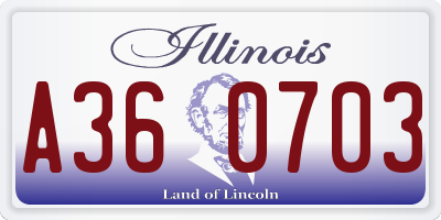 IL license plate A360703