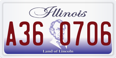 IL license plate A360706