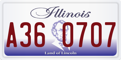 IL license plate A360707