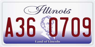 IL license plate A360709