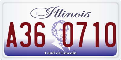 IL license plate A360710