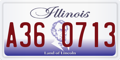 IL license plate A360713