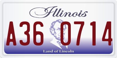 IL license plate A360714