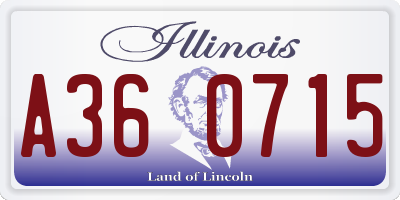 IL license plate A360715