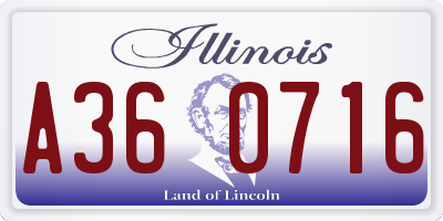 IL license plate A360716