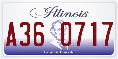 IL license plate A360717