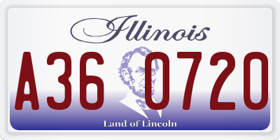 IL license plate A360720