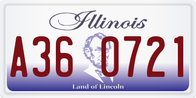 IL license plate A360721