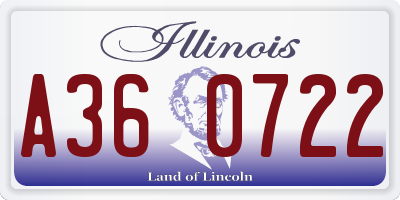 IL license plate A360722