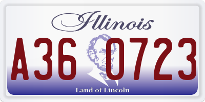 IL license plate A360723