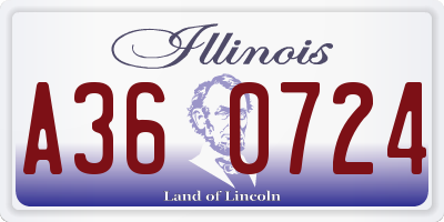 IL license plate A360724