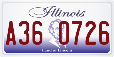 IL license plate A360726