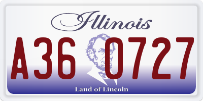 IL license plate A360727