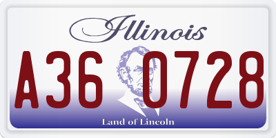 IL license plate A360728
