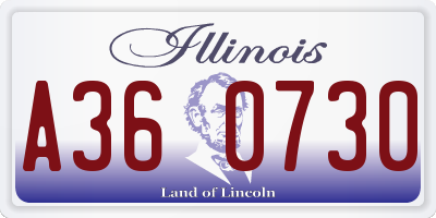 IL license plate A360730