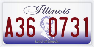 IL license plate A360731