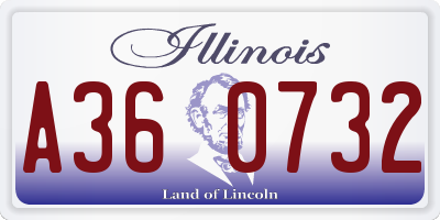 IL license plate A360732