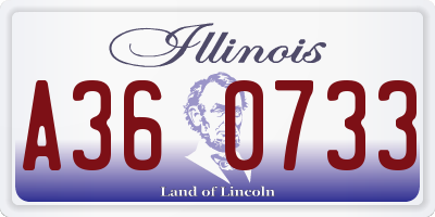 IL license plate A360733