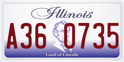 IL license plate A360735