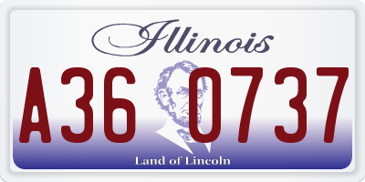 IL license plate A360737