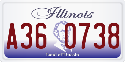 IL license plate A360738