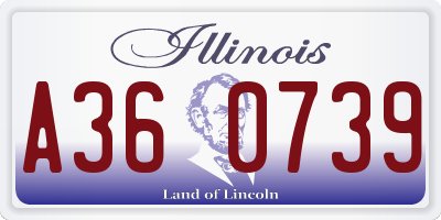 IL license plate A360739