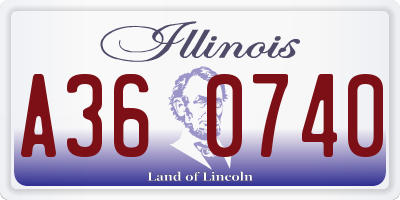 IL license plate A360740