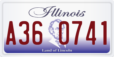IL license plate A360741