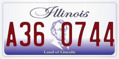 IL license plate A360744