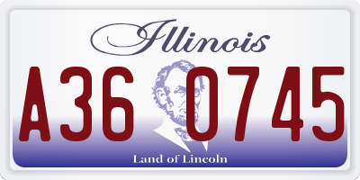 IL license plate A360745