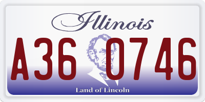 IL license plate A360746
