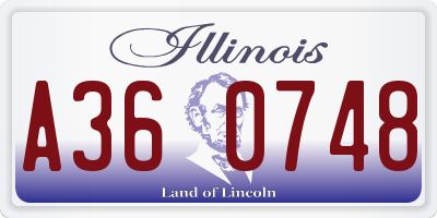 IL license plate A360748