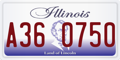 IL license plate A360750