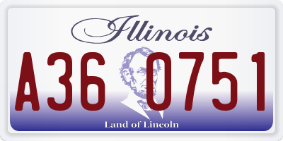 IL license plate A360751