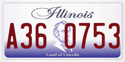 IL license plate A360753