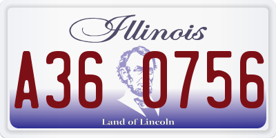IL license plate A360756