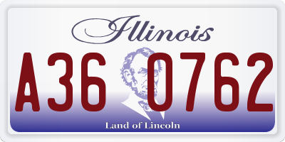IL license plate A360762