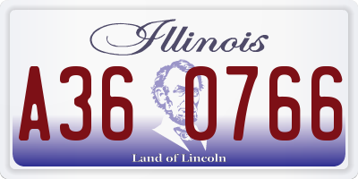 IL license plate A360766
