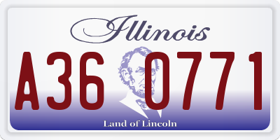 IL license plate A360771
