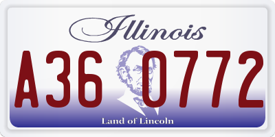 IL license plate A360772