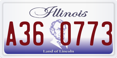 IL license plate A360773
