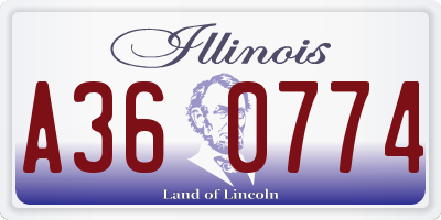 IL license plate A360774