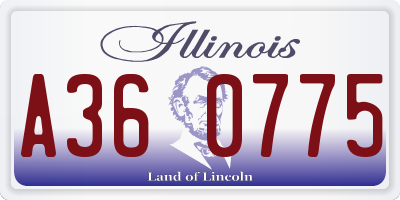 IL license plate A360775
