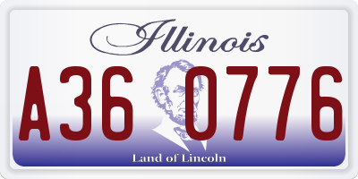 IL license plate A360776