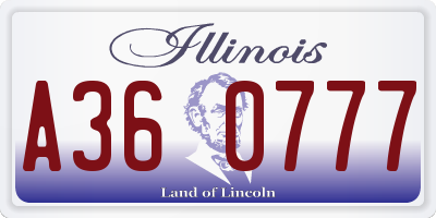 IL license plate A360777