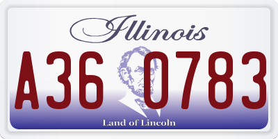 IL license plate A360783