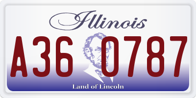 IL license plate A360787