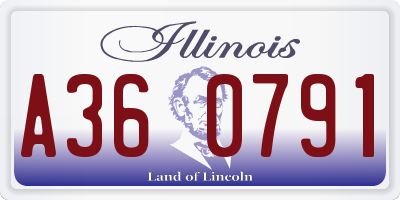 IL license plate A360791