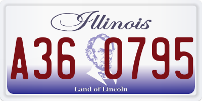 IL license plate A360795