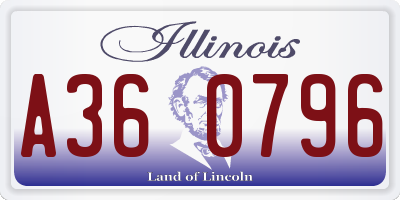 IL license plate A360796